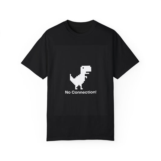 Retro Dinosaur "No Connection" Unisex Garment-Dyed T-Shirt