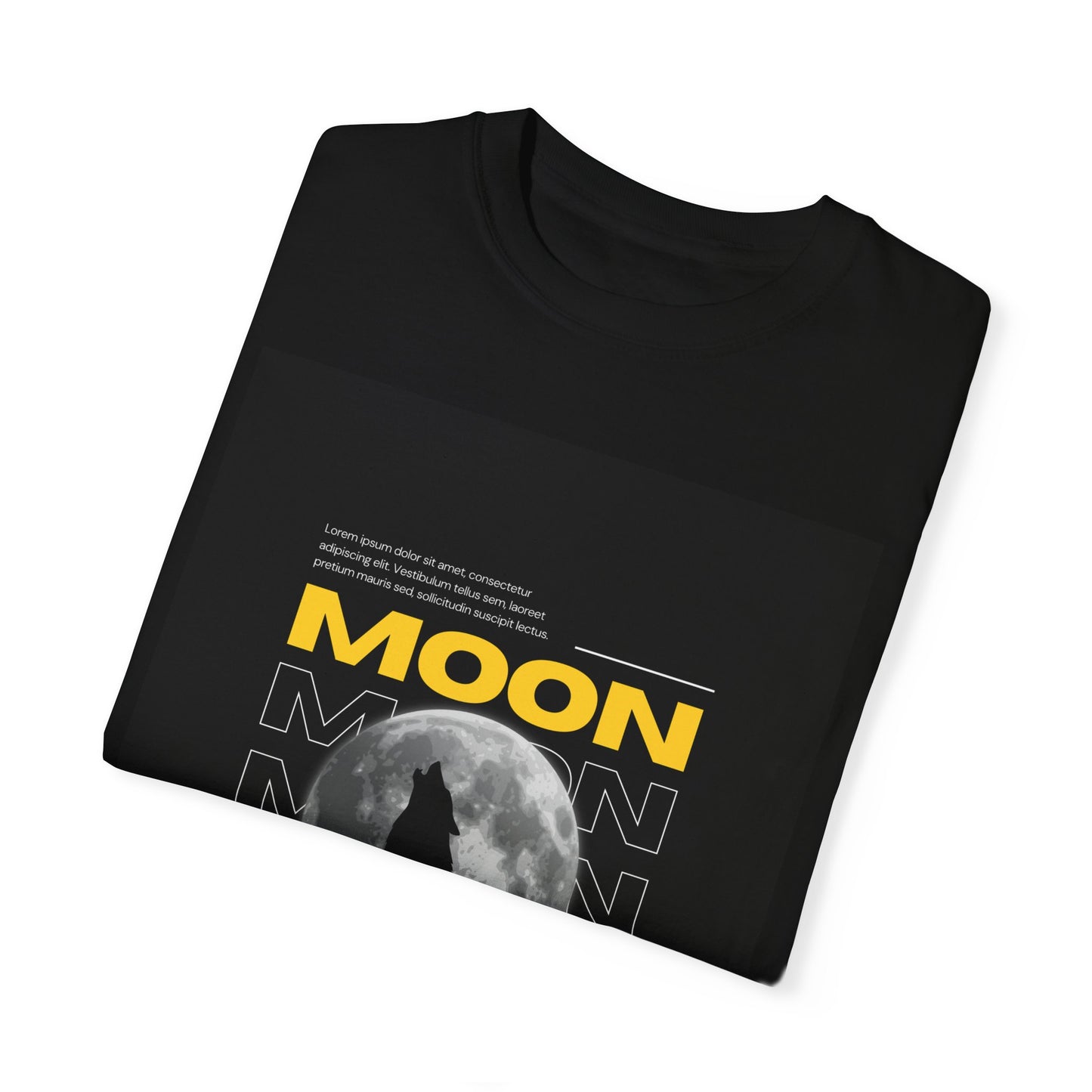 Unisex Garment-Dyed Moon Graphic T-Shirt - Night Vibes & Astronomy Inspired