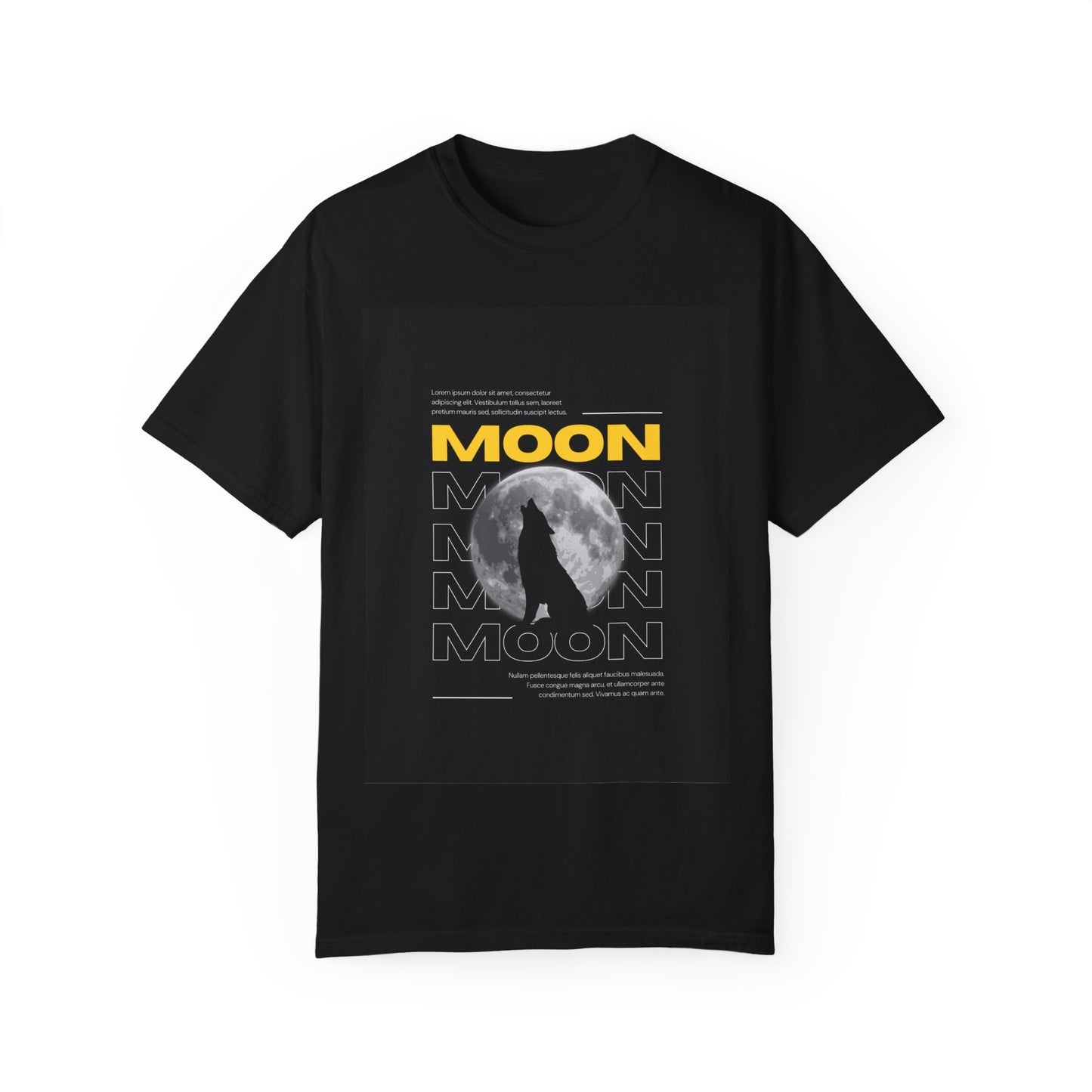 Unisex Garment-Dyed Moon Graphic T-Shirt - Night Vibes & Astronomy Inspired